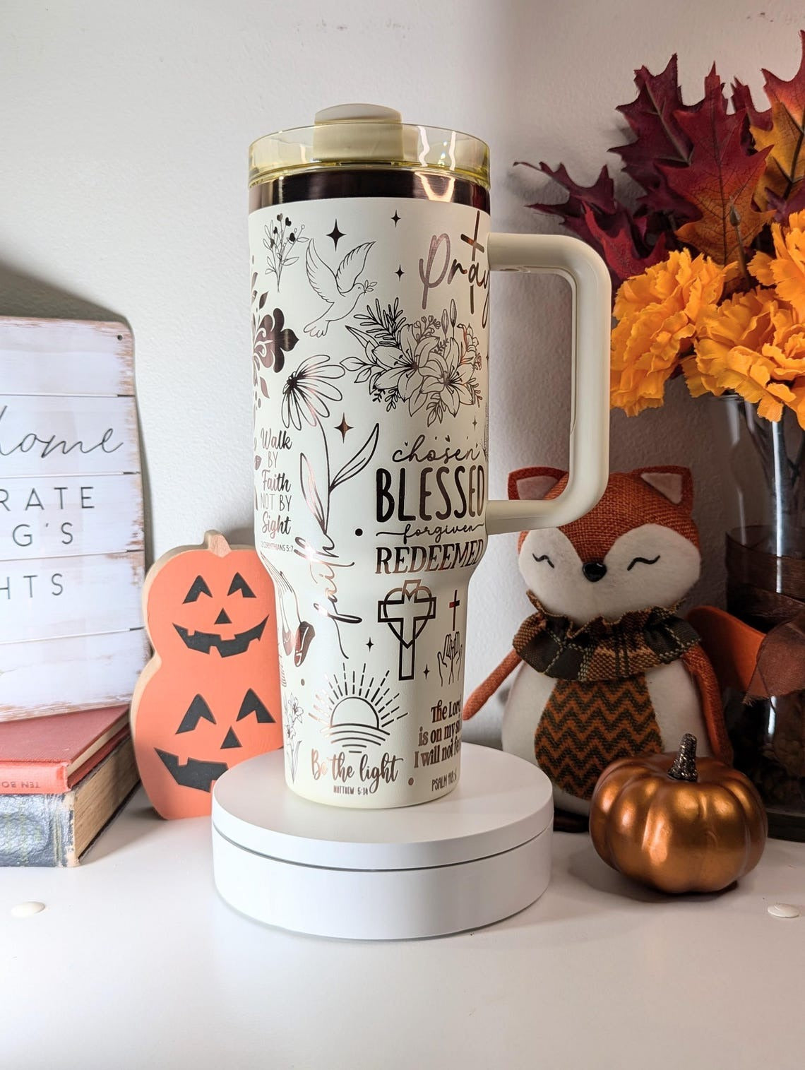 Christian Faith Jesus Tumbler 30oz/40oz, Be The Light Tumbler With Handle, Gift Tumbler, LAF02